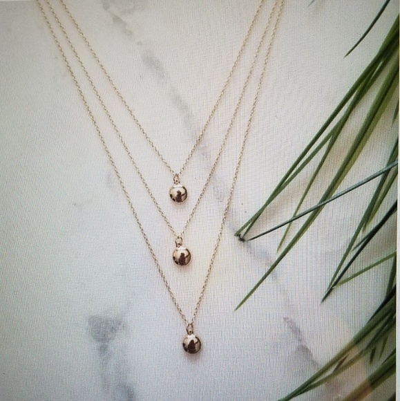 On Trend 3 Layer Gold Tone Medallion Necklace - Picture 2 of 5